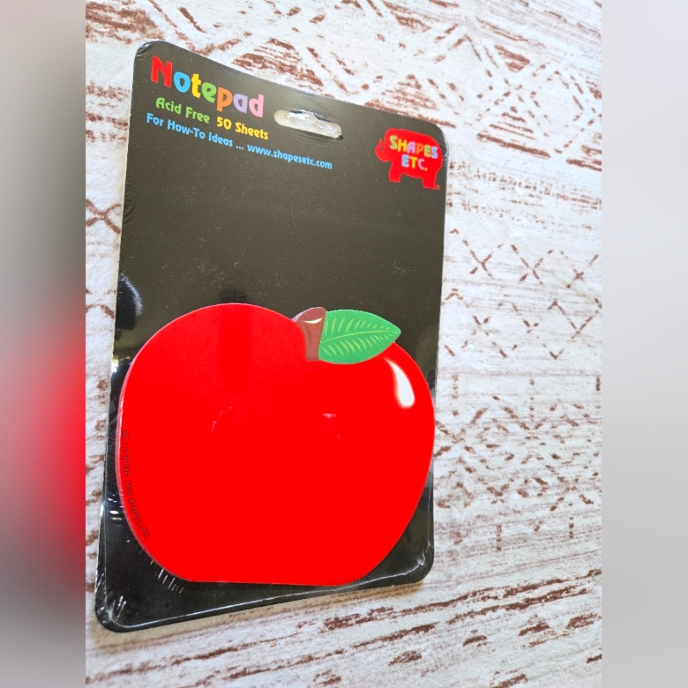Shapes Etc Red Apple Notepad